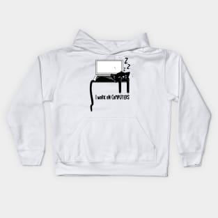 A Sleeping Cat on The Computer Kids Hoodie